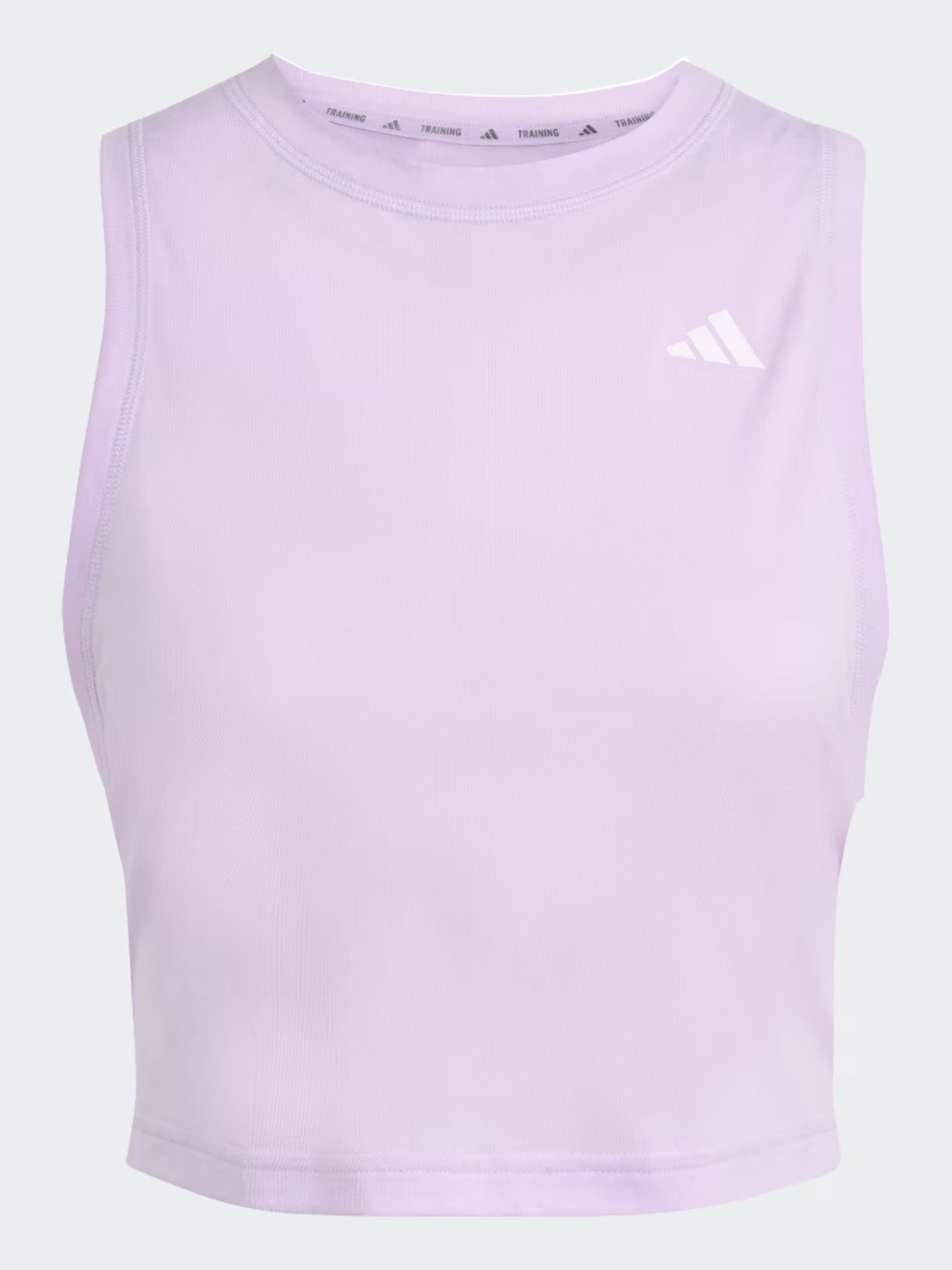 Adidas Cropped Training Essentials Boxy Workout Tank Top | Lilac Bliss - Picture 5 of 14